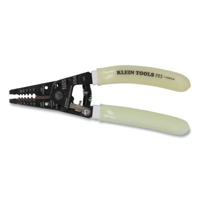 Klein-Kurve® High Visibility Wire Stripper/Cutter, 7.4 in. Long, 10-18 AWG, Glows in the Dark