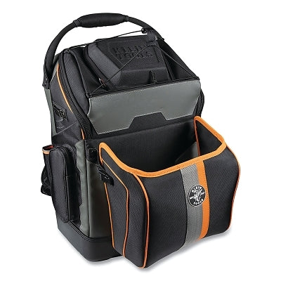 Mochila Tradesman Pro™ para soldadores y trabajadores del hierro, 27 compartimentos, 62 cm de alto, 40 cm de ancho, color negro/naranja