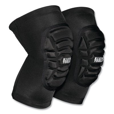 Lightweight, laceless, black knee pad, size M/L