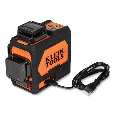 Rechargeable self-leveling green planar laser level, 3 beams, wavelengths from 510 to 530 nm