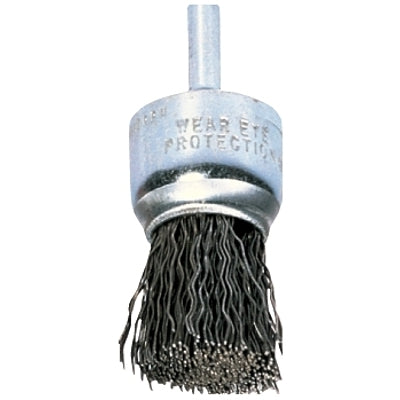 Cepillo de punta ondulada de servicio estándar, acero inoxidable, 1 pulg. x 0,006 pulg., 20 000 RPM