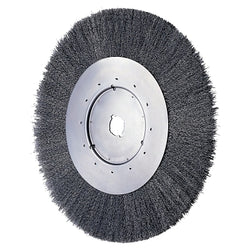 Cepillo circular de alambre ondulado de cara estrecha, 6 de diámetro x 5/8 de ancho, acero al carbono 0,008, 8000 rpm