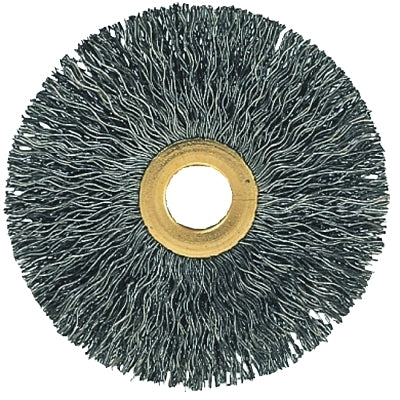 Cepillo de rueda de alambre ondulado con centro de tubo, 3 D, alambre de acero al carbono de 0,006, 20 000 rpm