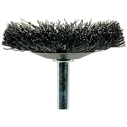 Cepillos de copa ondulados acampanados, acero inoxidable, 20.000 rpm, 3" x 0,006"