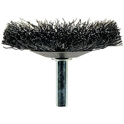 Cepillos de copa ondulados acampanados, acero inoxidable, 20.000 rpm, 3" x 0,006"