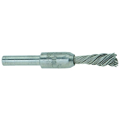 Cepillos de nudo de una sola torsión, acero al carbono, 20.000 rpm, 1/4" x 0,014"