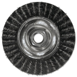 Cepillo de rueda encapsulado ECAP®, 7" de profundidad x 3/16" de ancho, alambre de acero al carbono de 0,014"