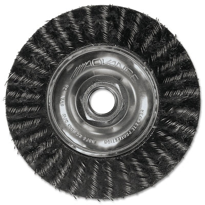 Cepillo de rueda encapsulado ECAP®, 7" de profundidad x 3/16" de ancho, alambre de acero al carbono de 0,014"