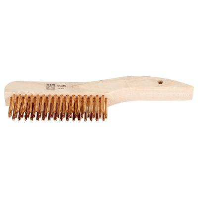 Shoe handle scraping brushes, 10 1/4 inch, 4 x 16, bronze, shoe, hardwood