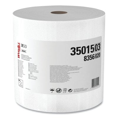 Paño de limpieza X50, blanco, 8,34" de ancho x 12,5" de largo, 176 hojas/caja, caja desplegable