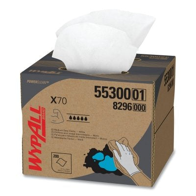 WypAll® X70 Cloths, Blue, 8.34" Wide x 16.8" Long, 100 Sheets/Unit, Box, 10 BX/CA