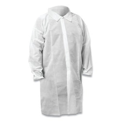 KGA10 lab coat, size 3XL, spun fabric, white, snap closure, elasticated collar and cuffs