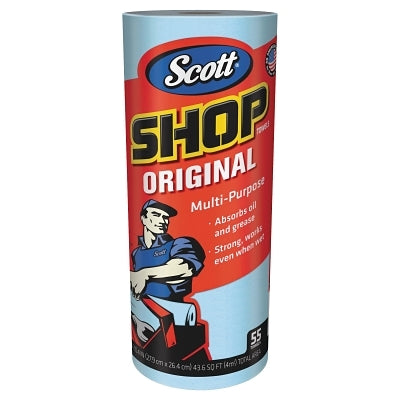 Original™ Multipurpose Workshop Towel, Blue, 28 cm wide x 24 cm long, Roll, 55 Sheets/Box, 30 Boxes/Carton