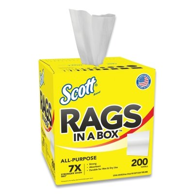 Toalla desechable resistente Rags In A Box™, 24,7 cm de ancho x 31,7 cm de largo, color blanco