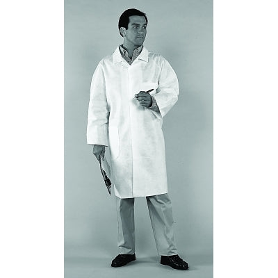Bata de laboratorio transpirable A20 con protección contra partículas, extragrande, blanca
