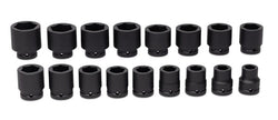 Juego de vasos de impacto poco profundos SAE Flank Drive® de 6 puntos con accionamiento de 3/4" y 17 piezas (3/4-1-3/4")