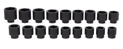 Juego de vasos de impacto poco profundos SAE Flank Drive® de 6 puntos con accionamiento de 3/4" y 18 piezas (1-1/4-2-3/8")