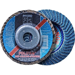 POLIFAN® Flap Disc, Zirconium Alumina, 4-1/2 in. Diameter, Grit 36, 5/8 Mandrel