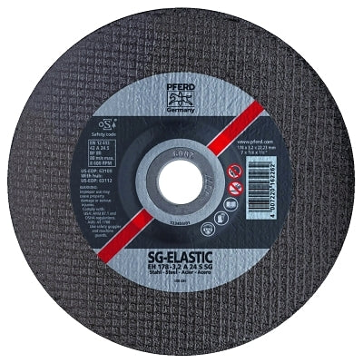 Depressed center cutting disc, 9" diameter, 1/8" thick, 24 grit, alum oxide