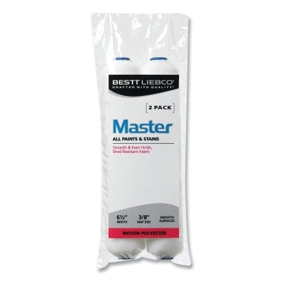 Cubierta de rodillo de poliéster tejido Master, antiburbujas, 4" x 3/8", paquete de 2