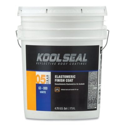 Recubrimiento de acabado elastomérico de 5 años, 5 gal, cubo, blanco