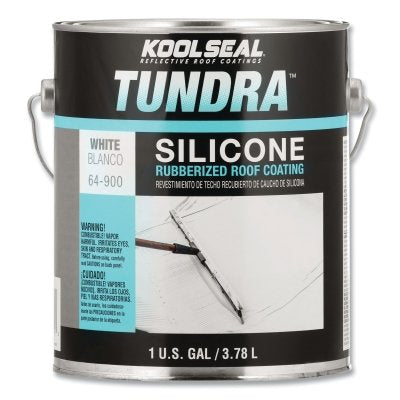 Recubrimiento de caucho de silicona para techos Tundra™, lata de 1 galón, blanco