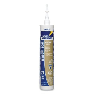 Sellador de silicona para ventanas y puertas Ultra, 10 oz, cartucho, blanco
