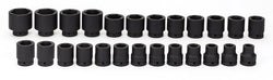 Juego de vasos de impacto poco profundos Flank Drive® métricos de 6 puntas con accionamiento de 3/4" (17-41, 46 y 50 mm) de 25 piezas