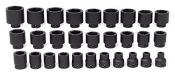 Juego de vasos de impacto poco profundos SAE Flank Drive® de 6 puntos con accionamiento de 3/4" y 29 piezas (9/16-2-3/8")