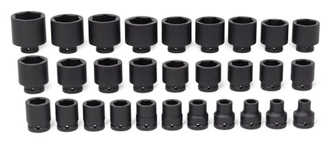 Juego de vasos de impacto poco profundos SAE Flank Drive® de 6 puntos con accionamiento de 3/4" y 29 piezas (9/16-2-3/8")
