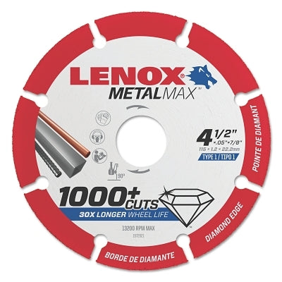 Discos de corte MetalMax, 14" de diámetro, eje de 1", 5300 rpm