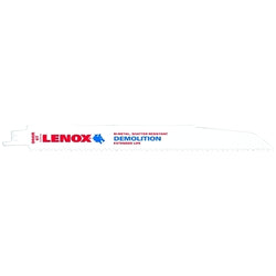 Bi-metal demolition reciprocating saw blade, 9" long x 1" wide x 0.062" thick, 6 teeth per inch, 25 units per pack