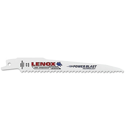 Bi-metal reciprocating saw blade for wood, 6" long x 3/4" wide x 0.050" thick, 6 teeth per inch, 50 units per pack