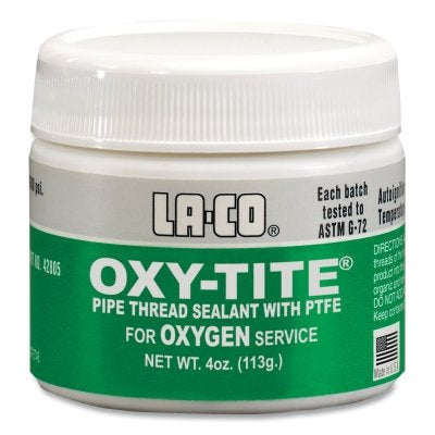 Sellador de roscas de tubería Oxytite®, frasco de 4 oz, blanco