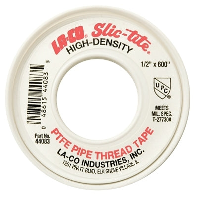 Slic-Tite® PTFE Thread Tape, 1200 in. long, 1/2 in. wide, 3 mils, white