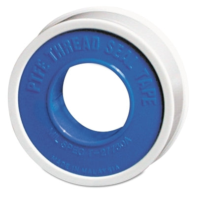 Cinta de PTFE para roscas de tuberías, 520 pulg. de largo, 1/2 pulg. de ancho, 3 milésimas de pulgada, blanca