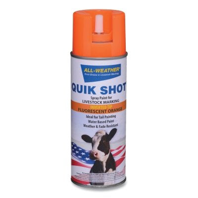Marcador en aerosol de pintura QUIK SHOT Tail, lata de aerosol de 12 oz, invertido, naranja