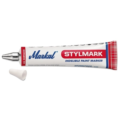 STYLMARK® Pipe Marker, White, 3/16 in. Tip, Metal Ball Tip