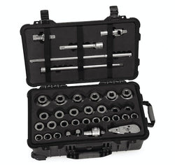 Juego de servicio general SAE de 12 puntos con accionamiento de 3/4" de 35 piezas