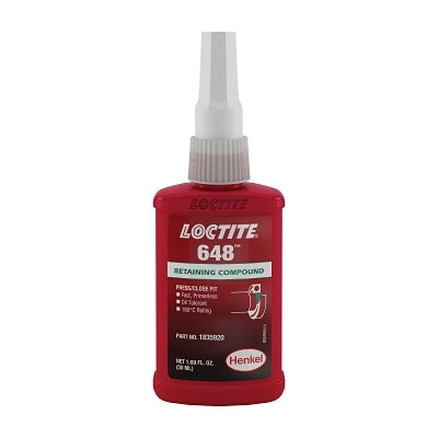 Compuesto de retención de curado rápido de alta resistencia 648™, botella de 50 ml, verde, 3900 psi