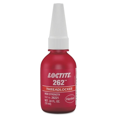 262™ Threadlocker, Medium to High Strength, 250 ml, Threads up to 3/4 in., Red