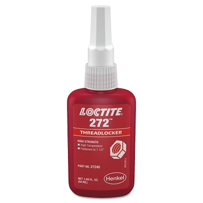 272™ Threadlocker, High Temperature/High Strength, 250 ml, Threads up to 1-1/2 in., Red