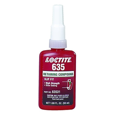 Compuesto de retención 635™, alta resistencia/curado lento, botella de 250 ml, verde, 4000 psi