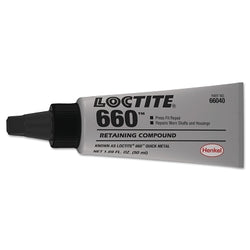 Compuesto de retención de metal rápido 660, tubo de 6 ml, plateado, 3300 psi
