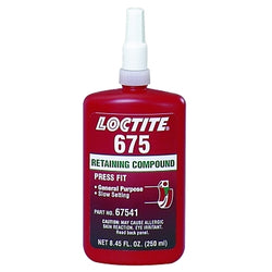 Compuesto de retención 675, resistencia media, botella de 250 ml, verde, 3000 psi