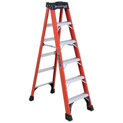 FS1400HD Series Fiberglass Step Ladder, 12 ft x 31-7/8 in Wide, 375 lb Capacity
