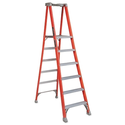 Escalera de plataforma profesional de fibra de vidrio serie FXP1700, 8 pies x 30 7/8 pulgadas, capacidad de 300 lb.