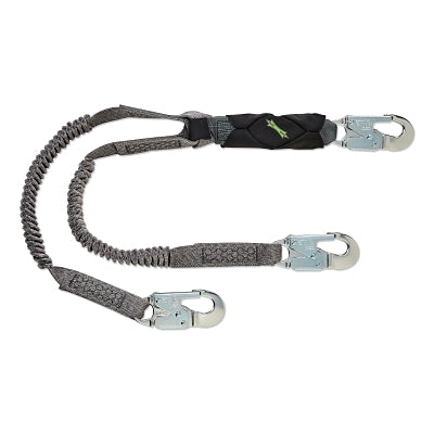 Cordón de absorción de energía elástico de dos brazos serie V, 310 lb, 6 pies, ganchos de seguridad grandes