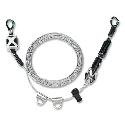 Sistema de línea de vida horizontal temporal, cable, 60 pies de largo, 2 personas