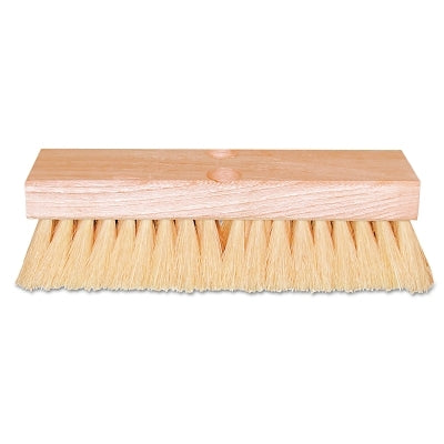 Deck scrubbing brushes, 10-inch hardwood block, 2-inch rim, white Tampico